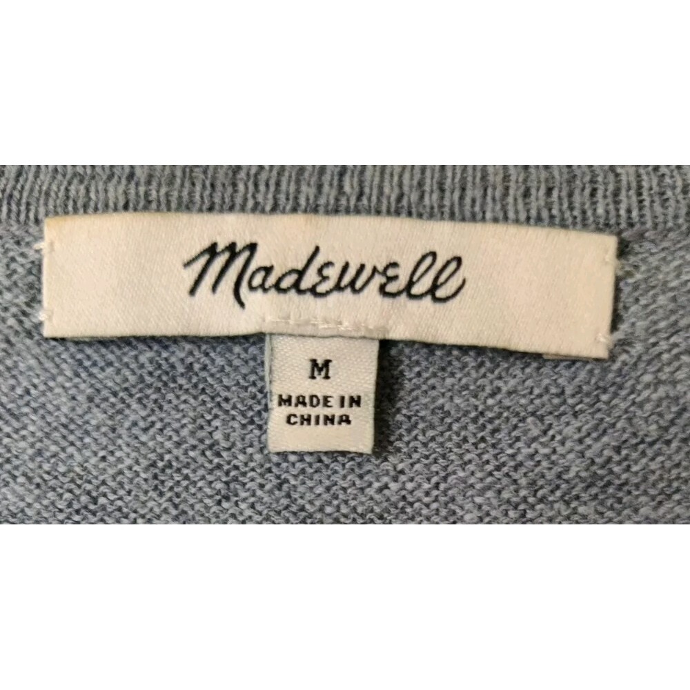 Madewell Summer Ryder Cardigan Sweater Women Open Front Pockets Sz M Heather Ice - Picture 3 of 5